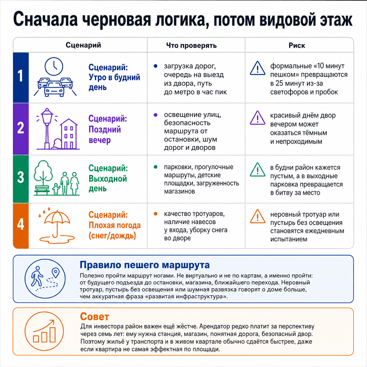 сначала черновая логика, потом отделка