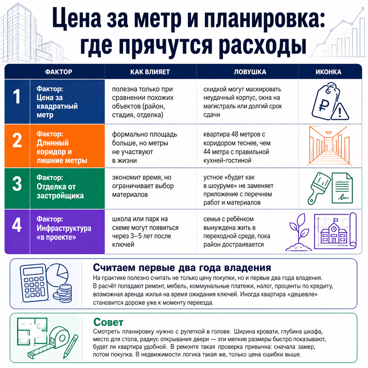 Как читать цену за метр
